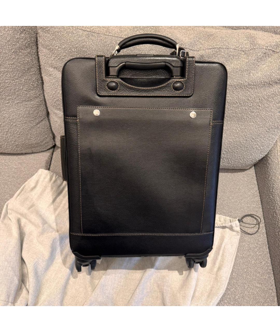 BRUNELLO CUCINELLI Коричневый кожаный чемодан, фото 5