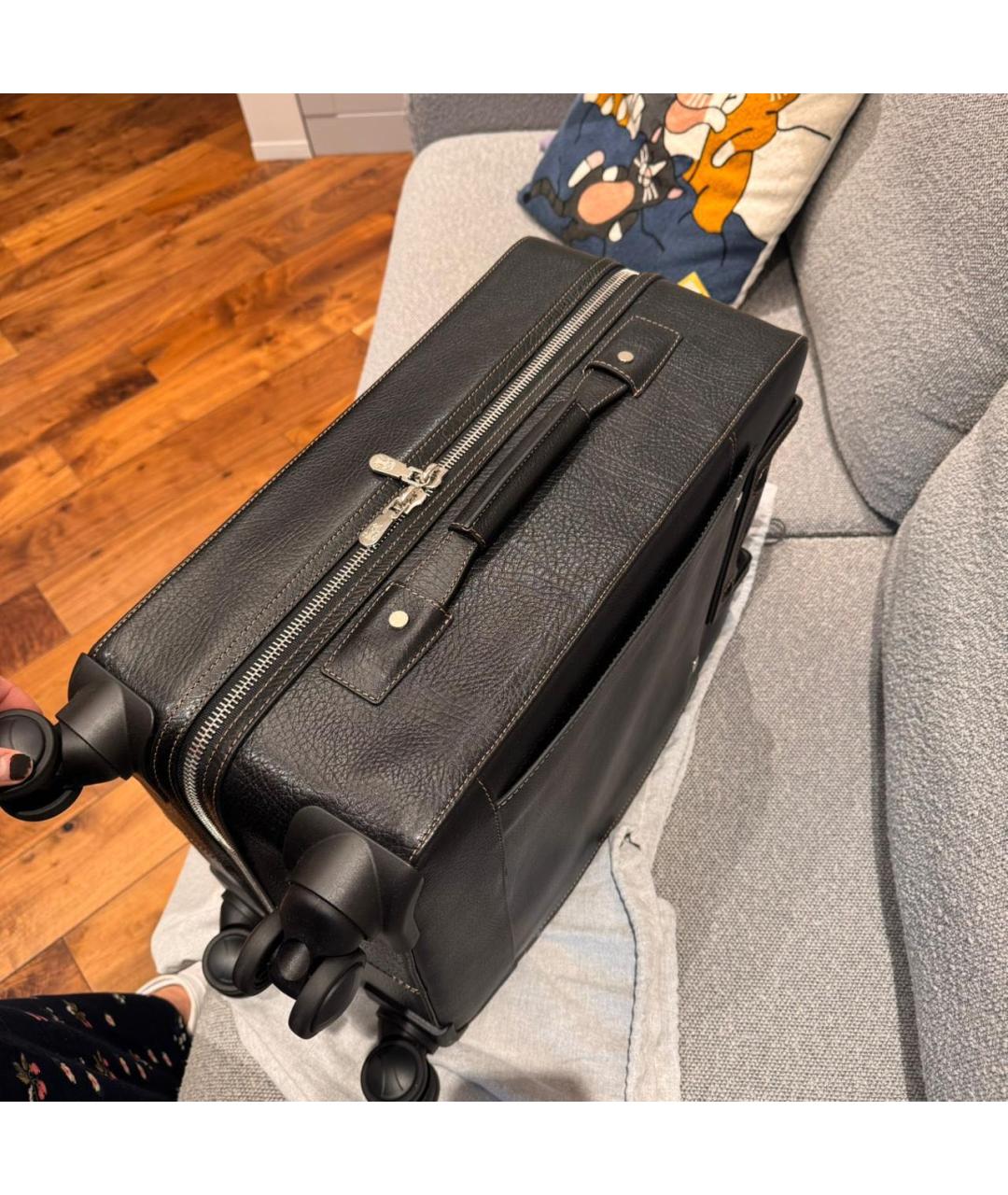 BRUNELLO CUCINELLI Коричневый кожаный чемодан, фото 3