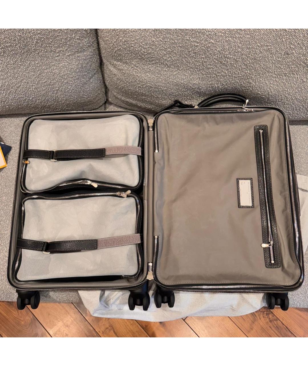 BRUNELLO CUCINELLI Коричневый кожаный чемодан, фото 4