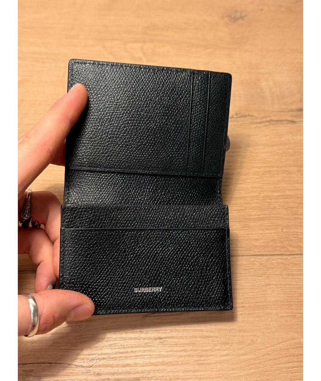BURBERRY Черный кожаный кардхолдер, фото 3