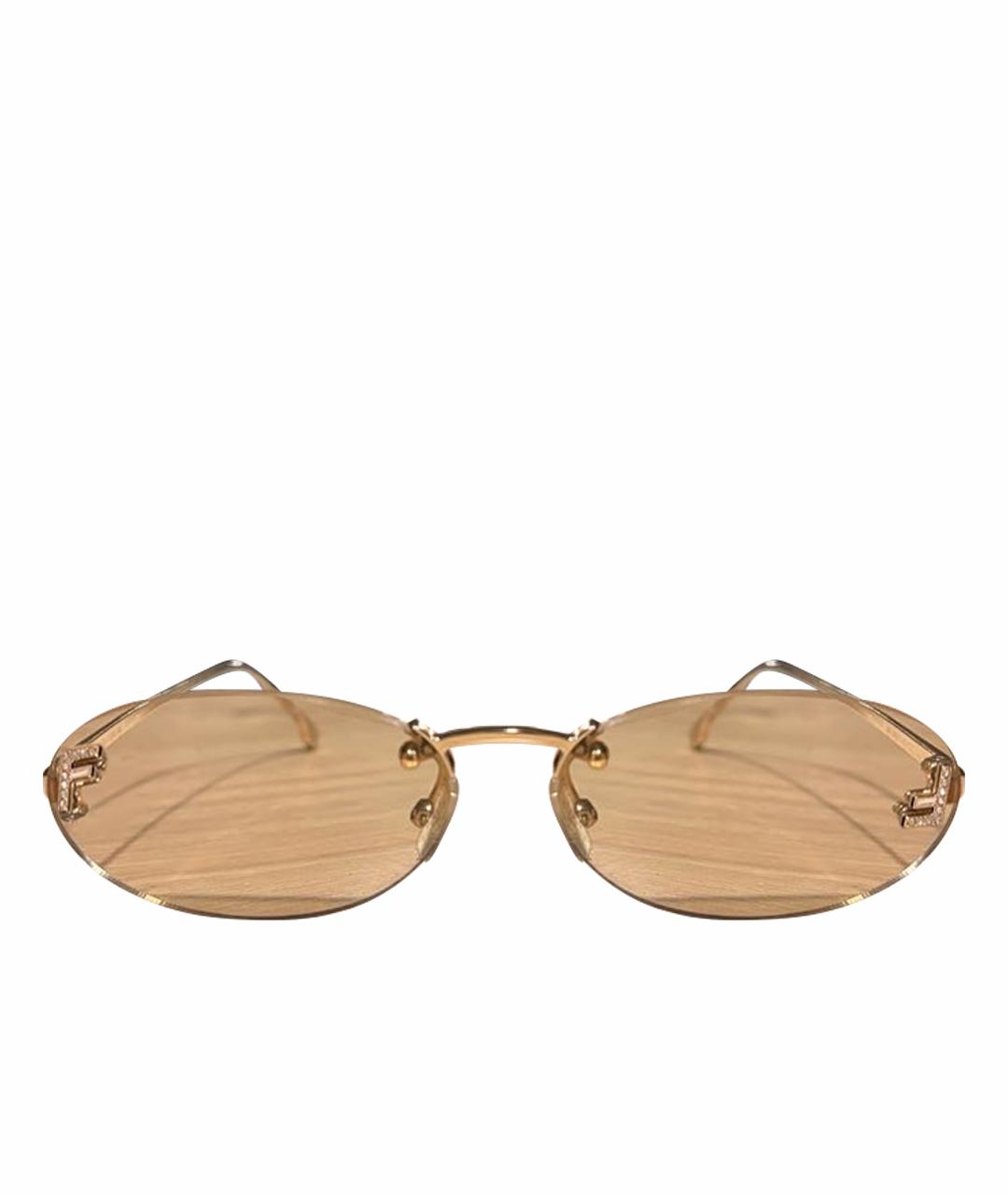 FENDI Розовые металлические солнцезащитные очки, фото 1