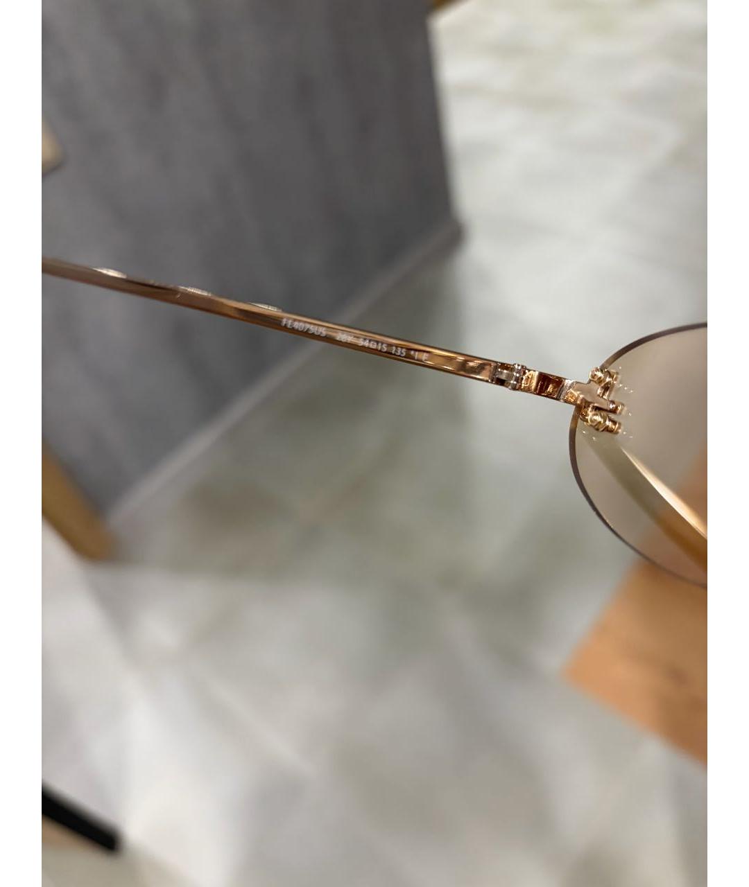 FENDI Розовые металлические солнцезащитные очки, фото 6
