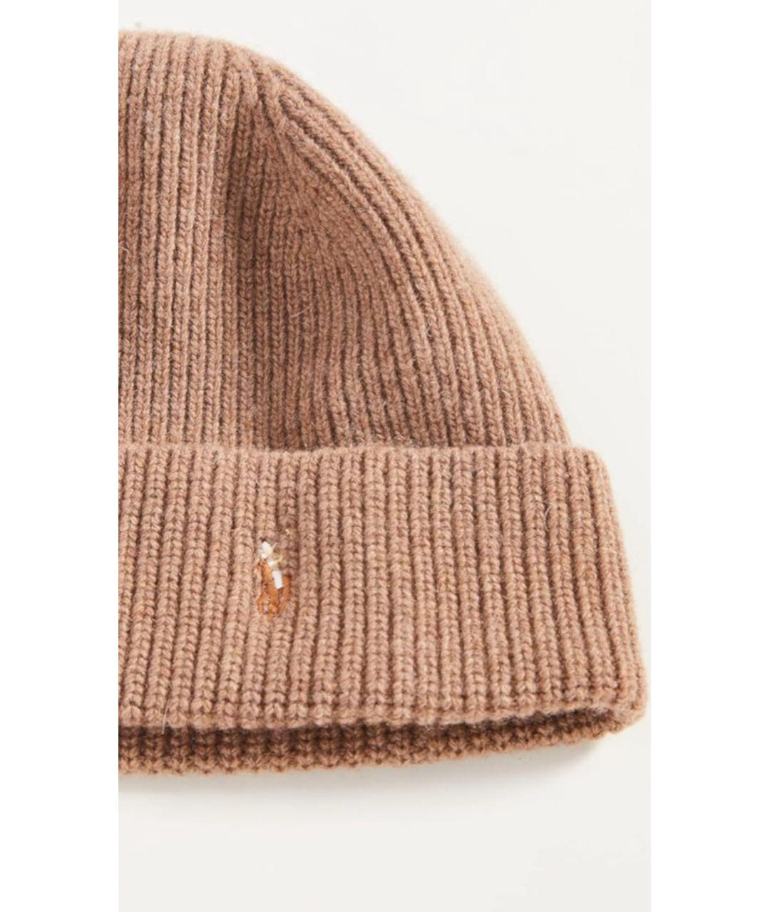 POLO RALPH LAUREN Бежевая шерстяная шапка, фото 2