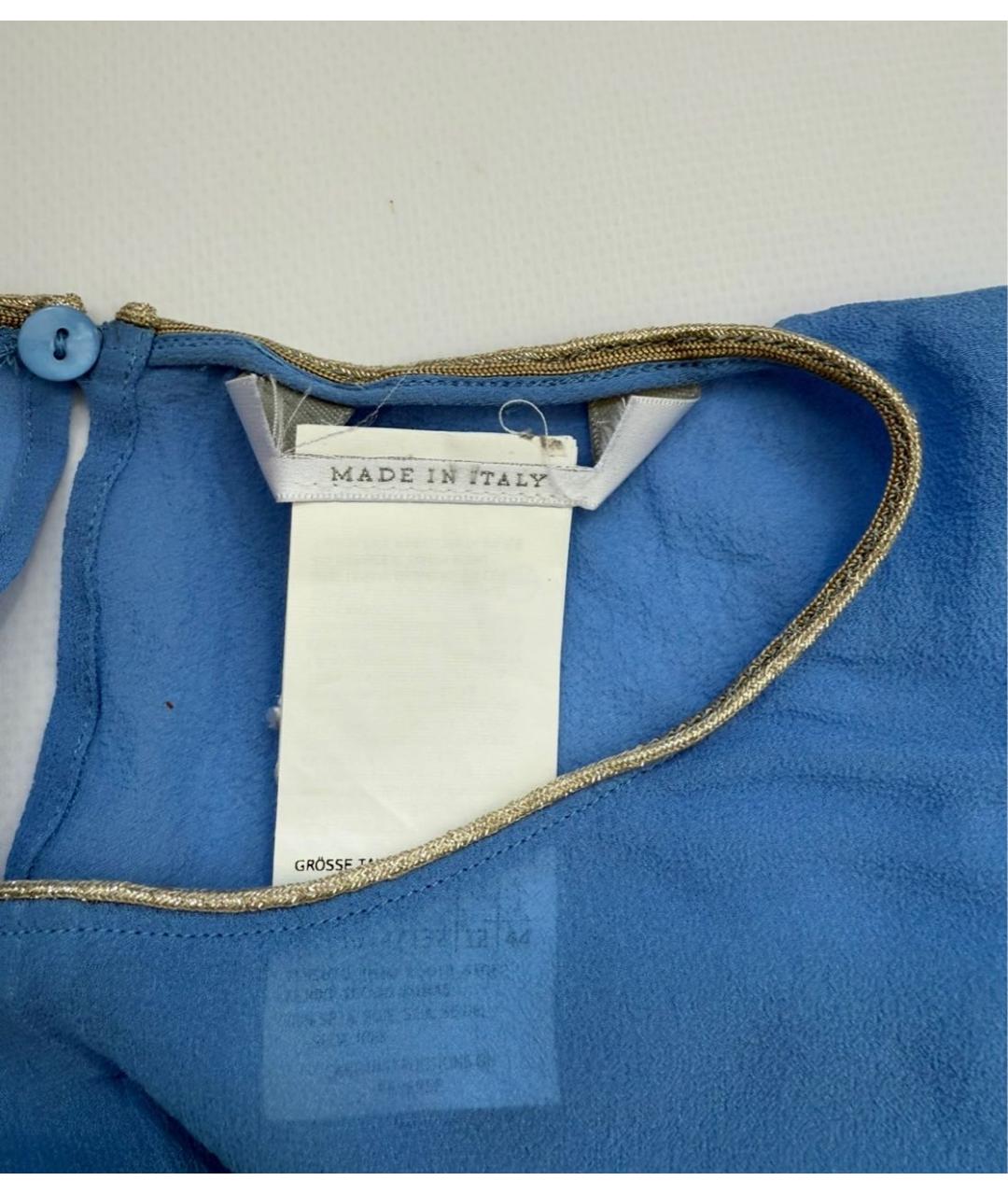 'S MAX MARA Синяя шелковая блузы, фото 2