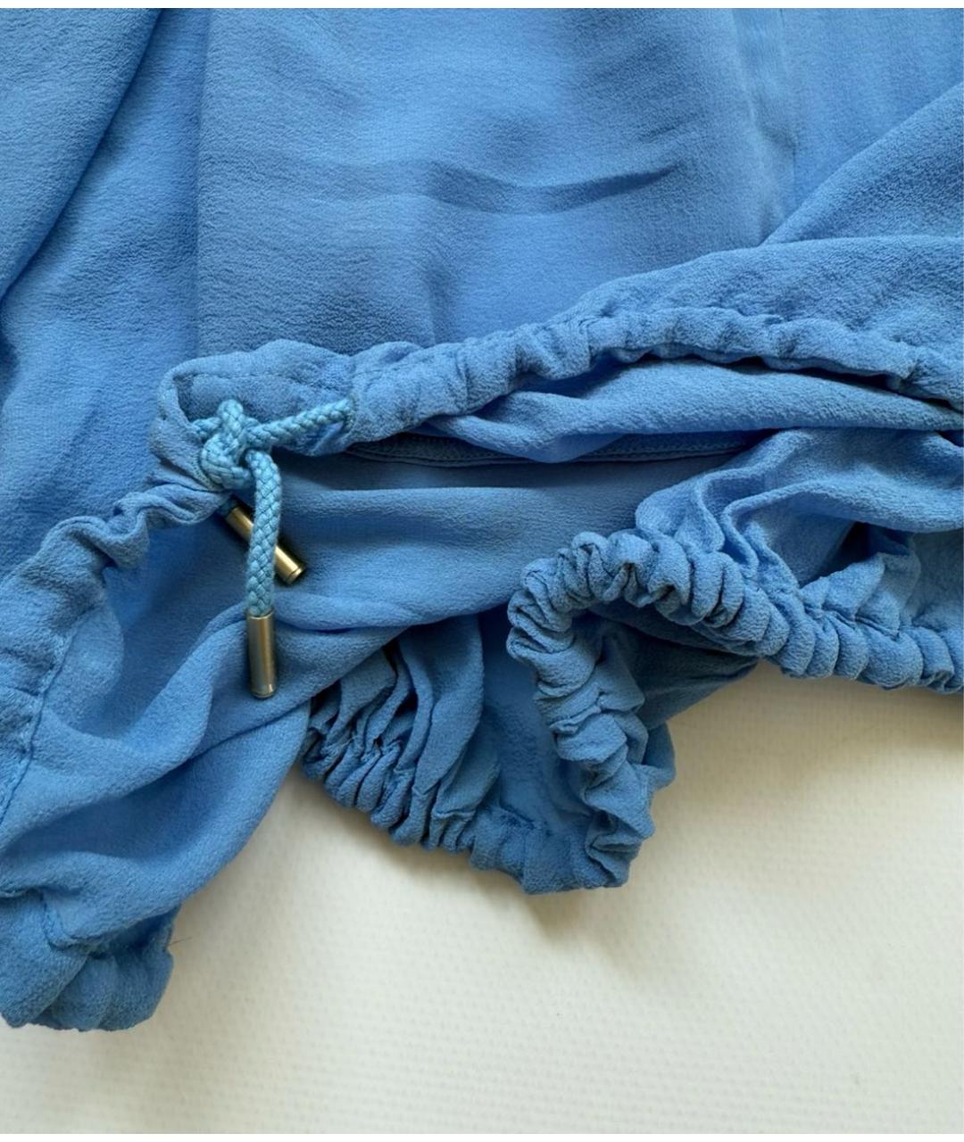 'S MAX MARA Синяя шелковая блузы, фото 4