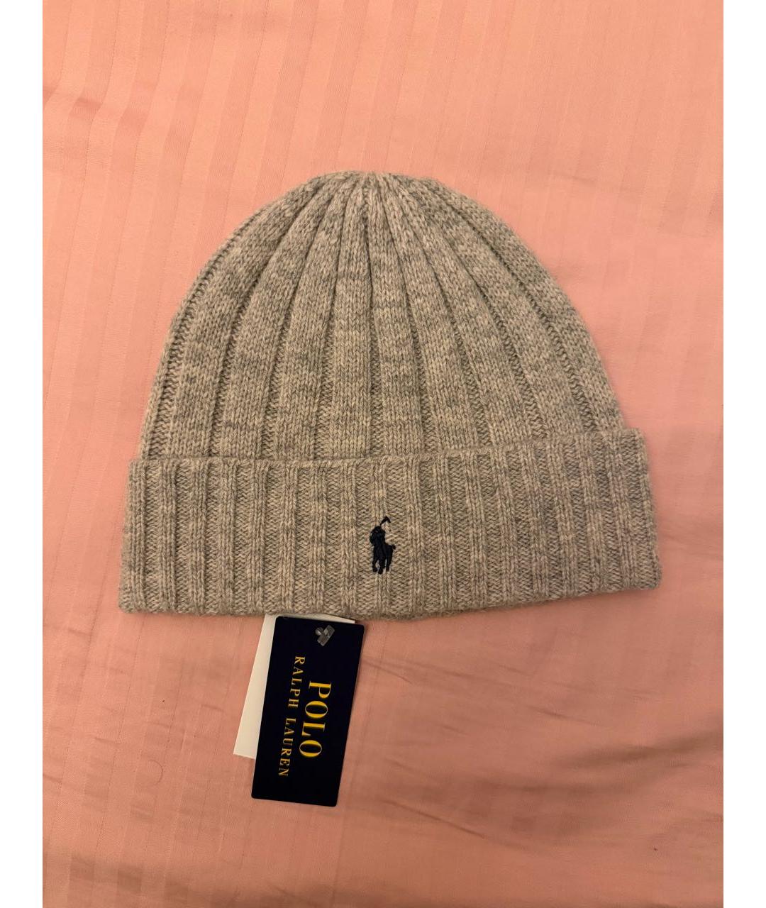 POLO RALPH LAUREN Серая шерстяная шапка, фото 4