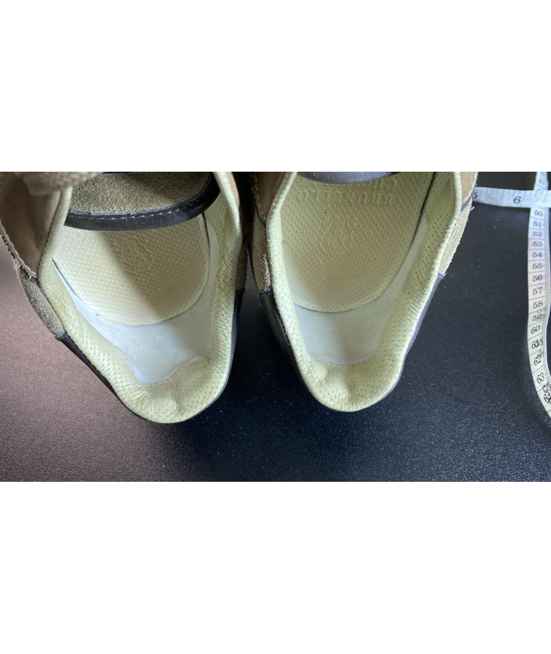 BRUNELLO CUCINELLI Бежевые замшевые низкие кроссовки / кеды, фото 6