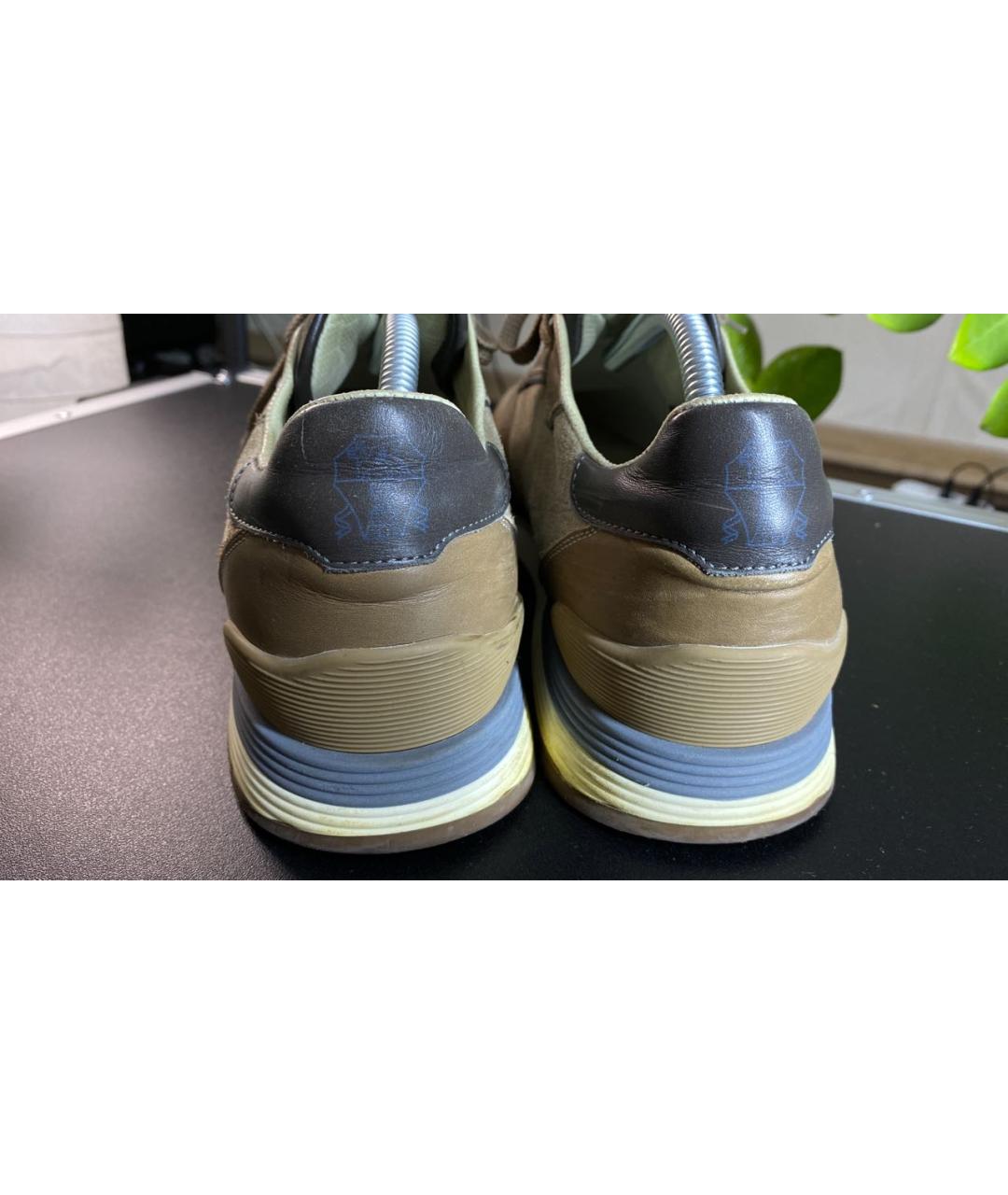 BRUNELLO CUCINELLI Бежевые замшевые низкие кроссовки / кеды, фото 4