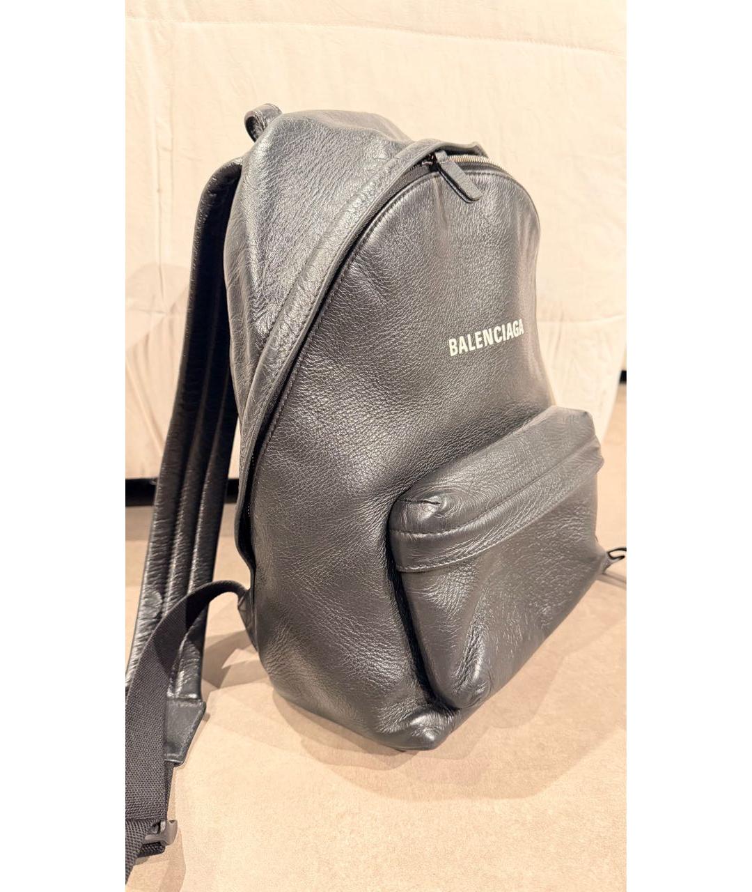 BALENCIAGA Черный кожаный рюкзак, фото 2