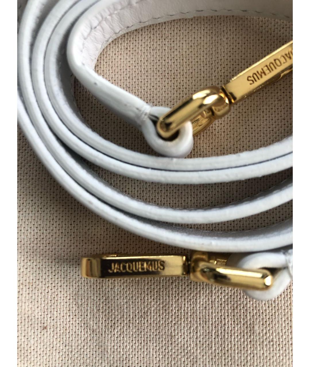 JACQUEMUS Белая кожаная сумка через плечо, фото 8
