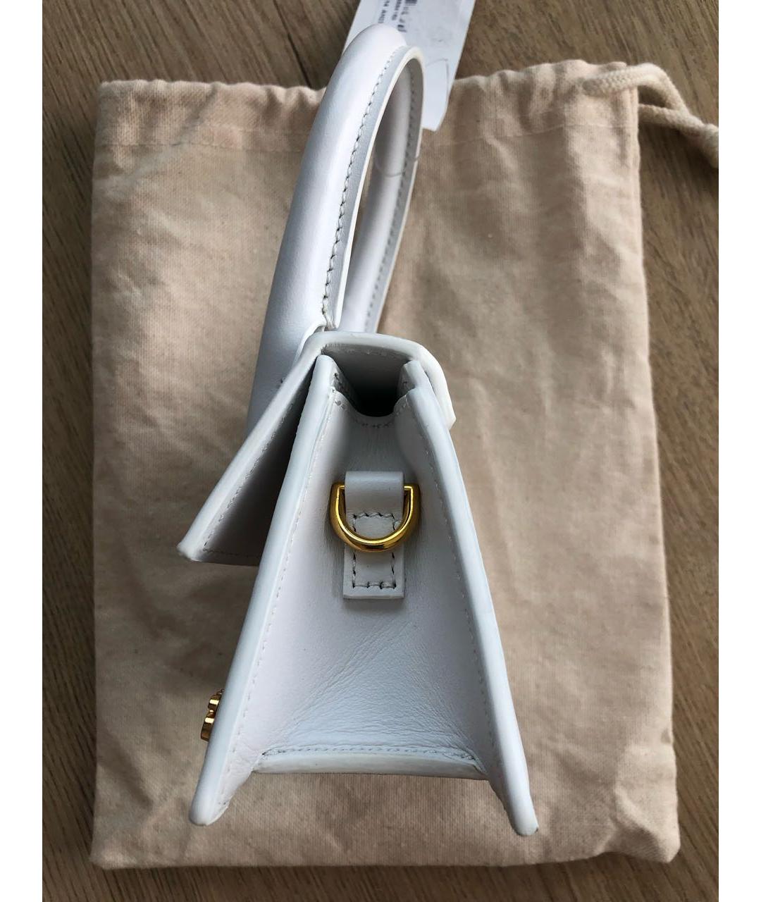 JACQUEMUS Белая кожаная сумка через плечо, фото 2