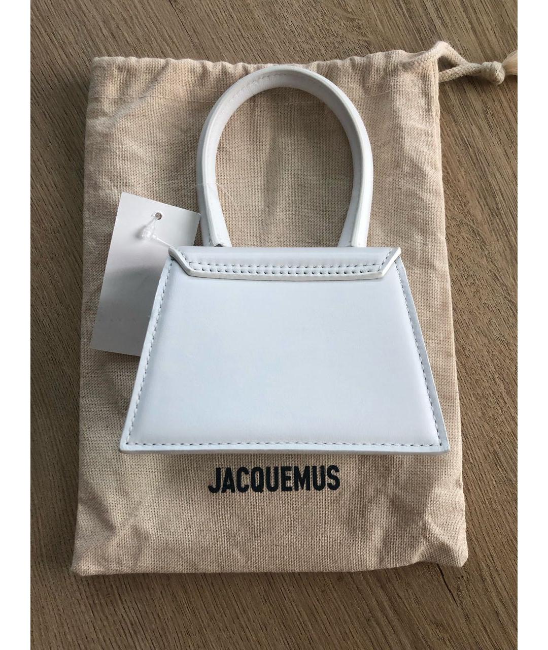 JACQUEMUS Белая кожаная сумка через плечо, фото 3