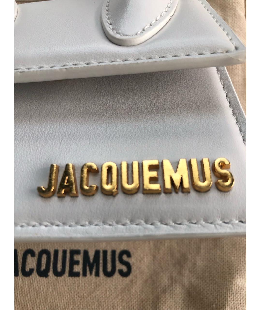JACQUEMUS Белая кожаная сумка через плечо, фото 6