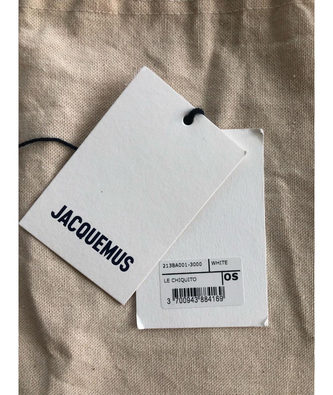 JACQUEMUS Белая кожаная сумка через плечо, фото 7