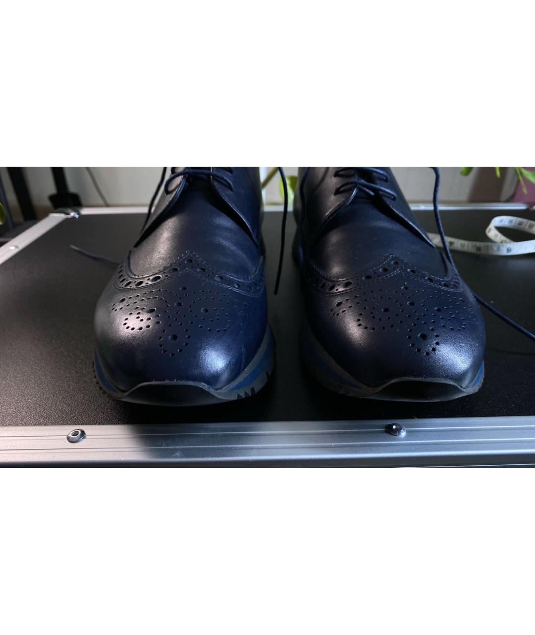 PRADA Темно-синие кожаные туфли, фото 2