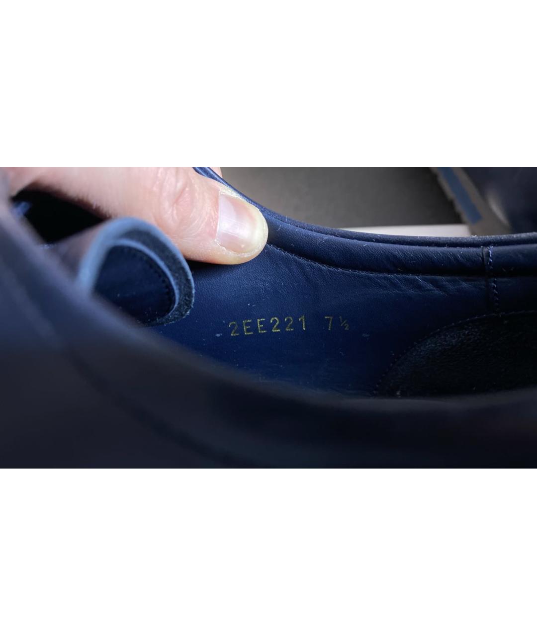 PRADA Темно-синие кожаные туфли, фото 8