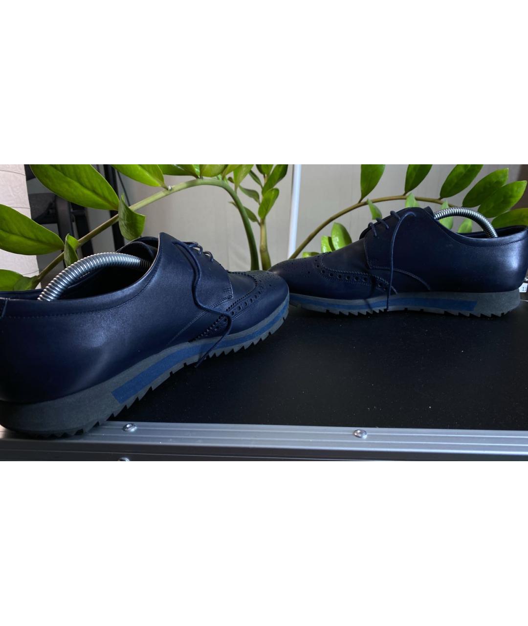 PRADA Темно-синие кожаные туфли, фото 7