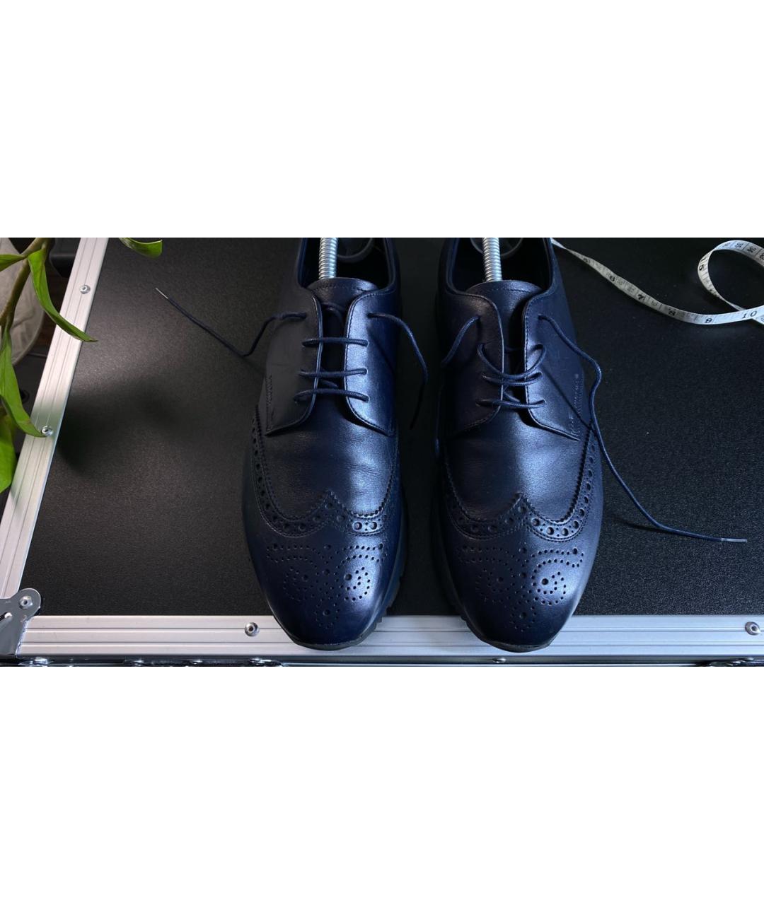 PRADA Темно-синие кожаные туфли, фото 6