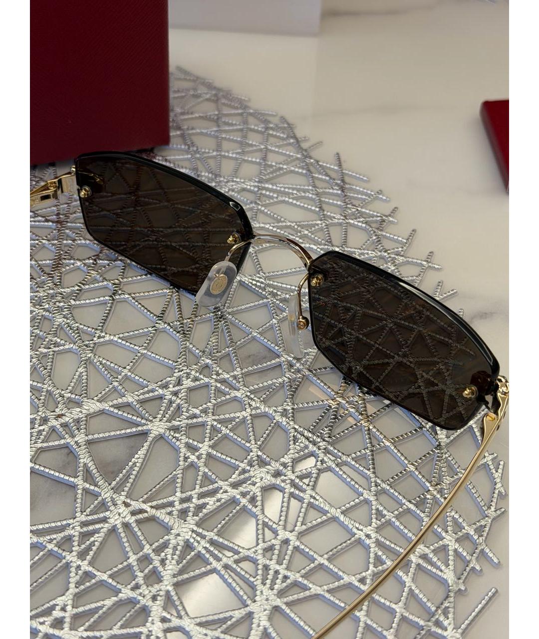 CARTIER Черные металлические солнцезащитные очки, фото 8