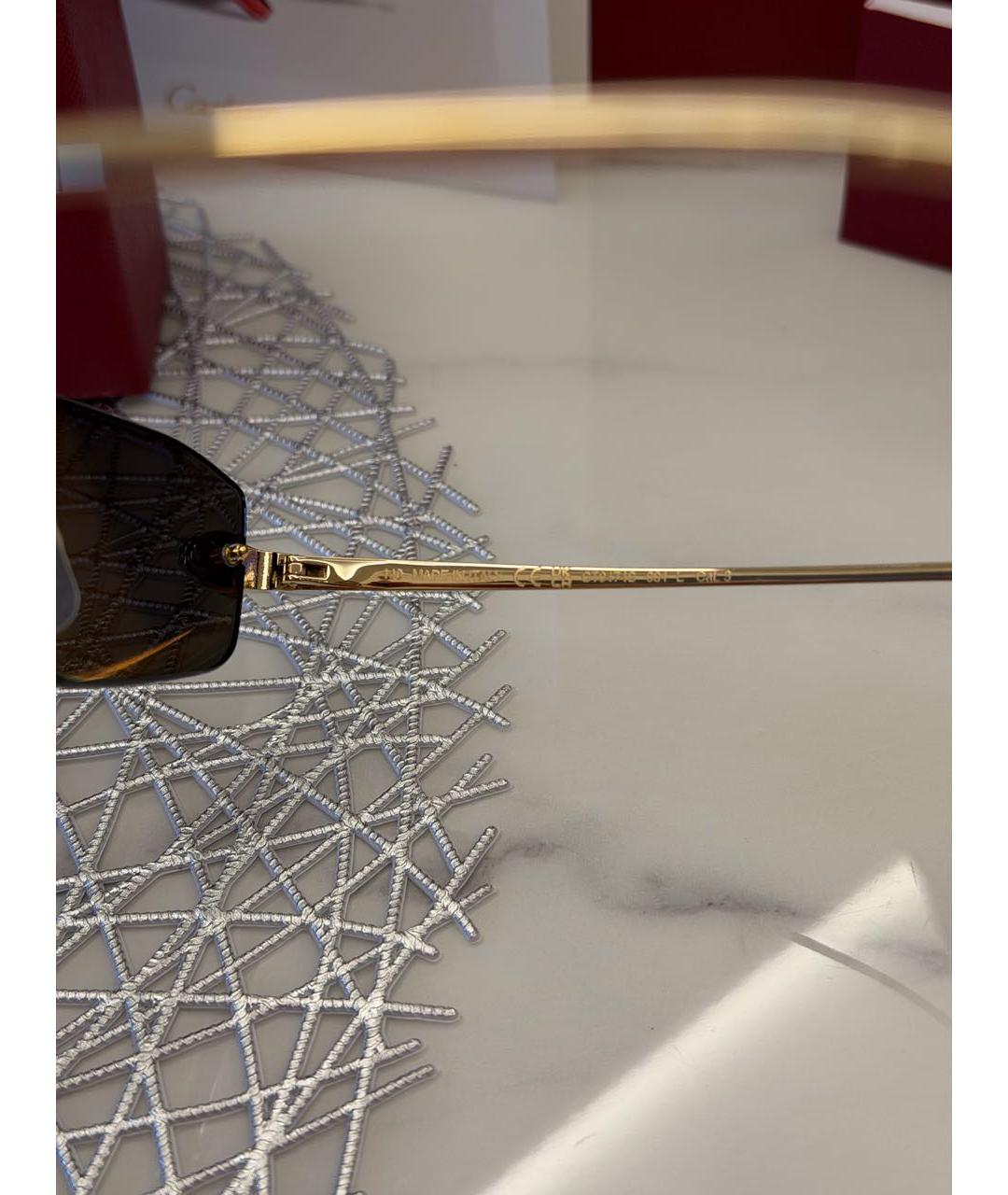 CARTIER Черные металлические солнцезащитные очки, фото 5