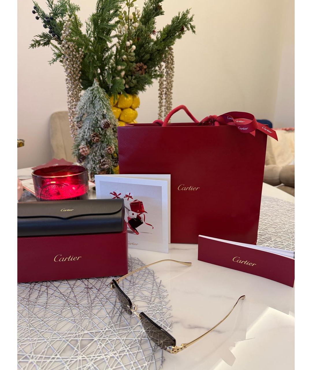 CARTIER Черные металлические солнцезащитные очки, фото 4