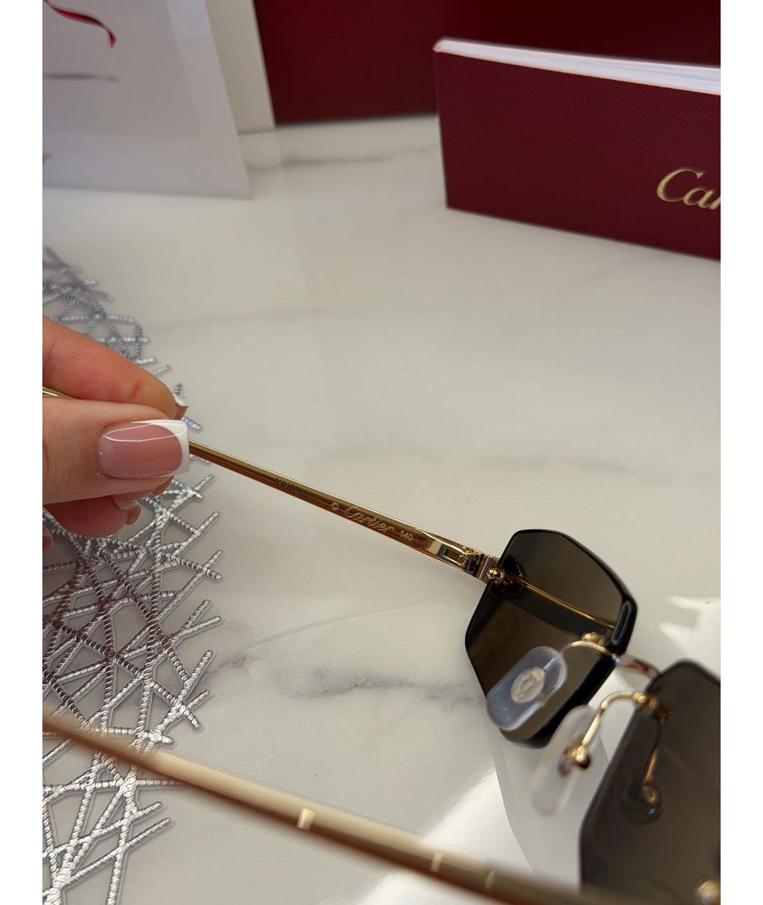 CARTIER Черные металлические солнцезащитные очки, фото 6