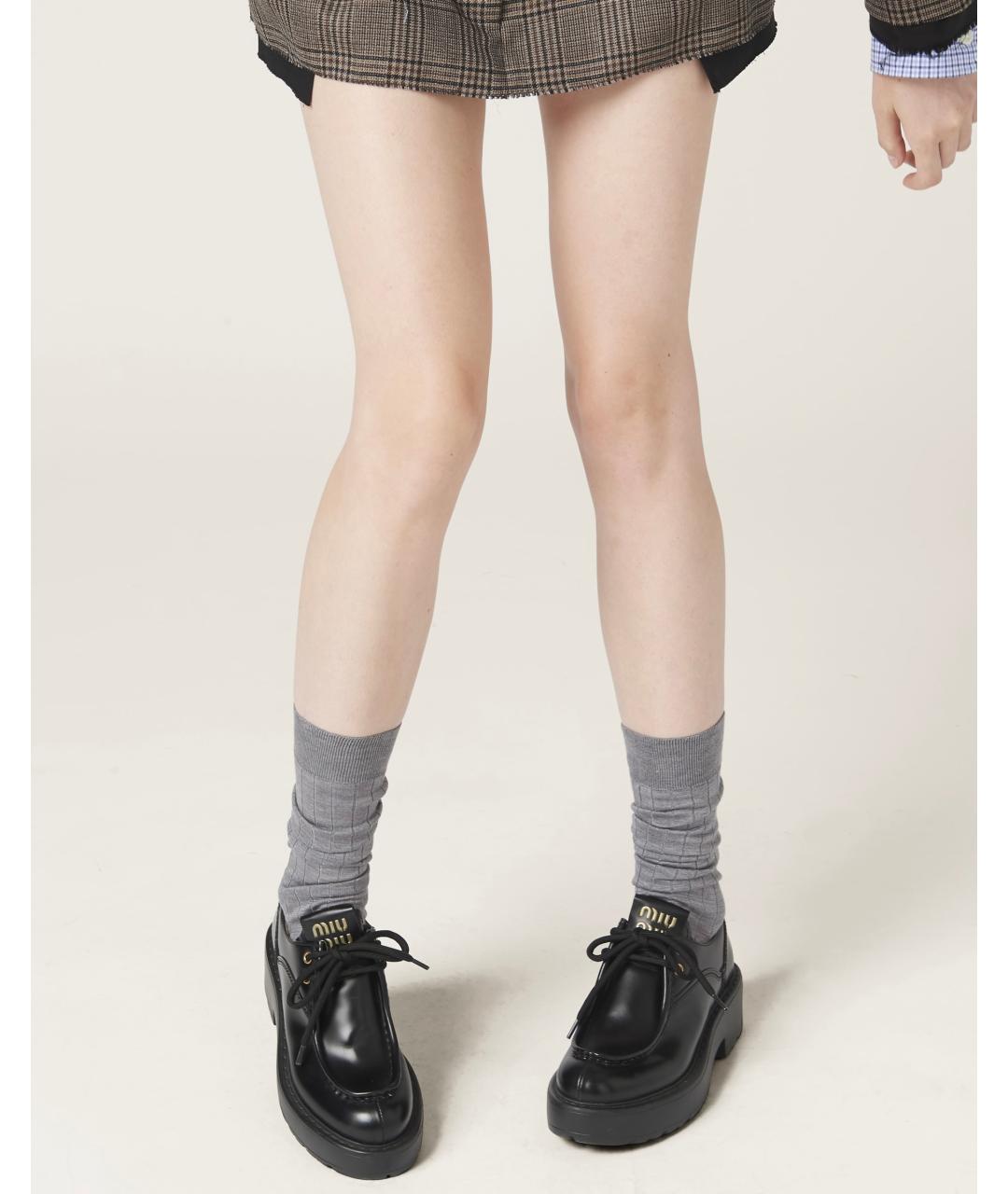 MIU MIU Черные кожаные ботинки, фото 9