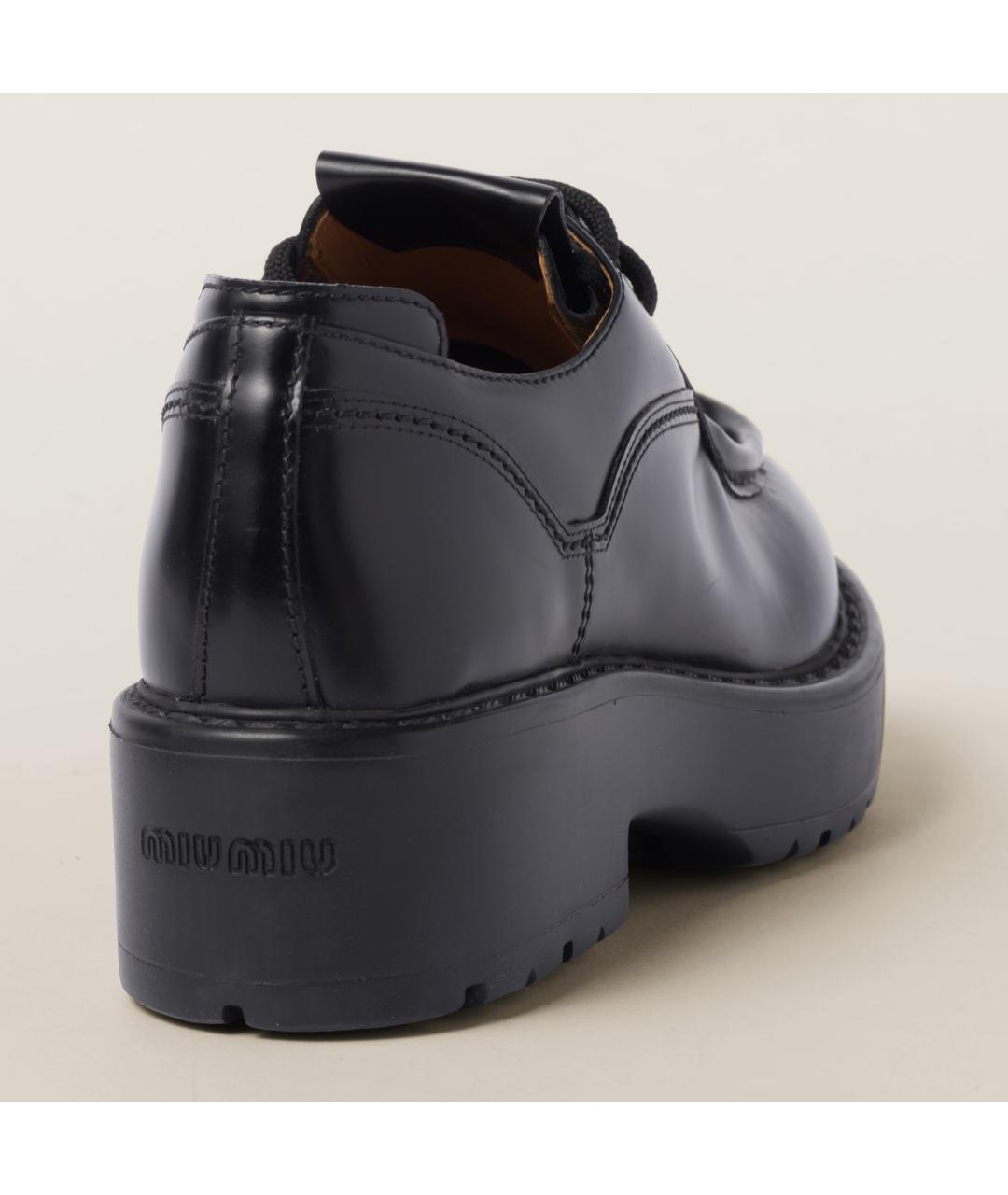 MIU MIU Черные кожаные ботинки, фото 8