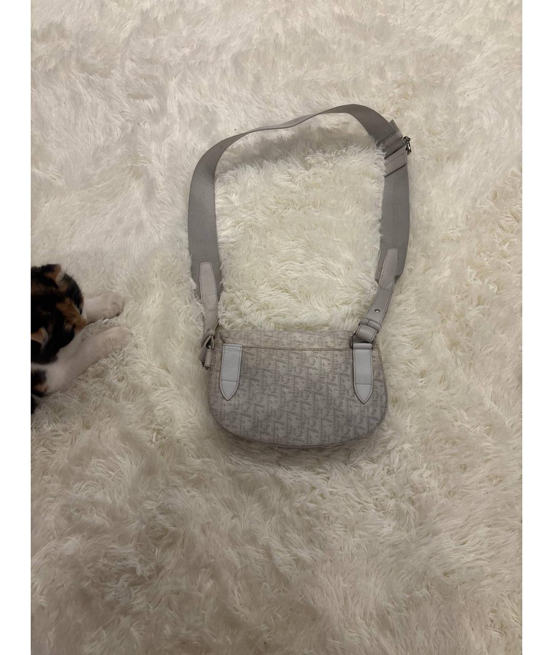 CHRISTIAN DIOR Белая кожаная сумка на плечо, фото 2