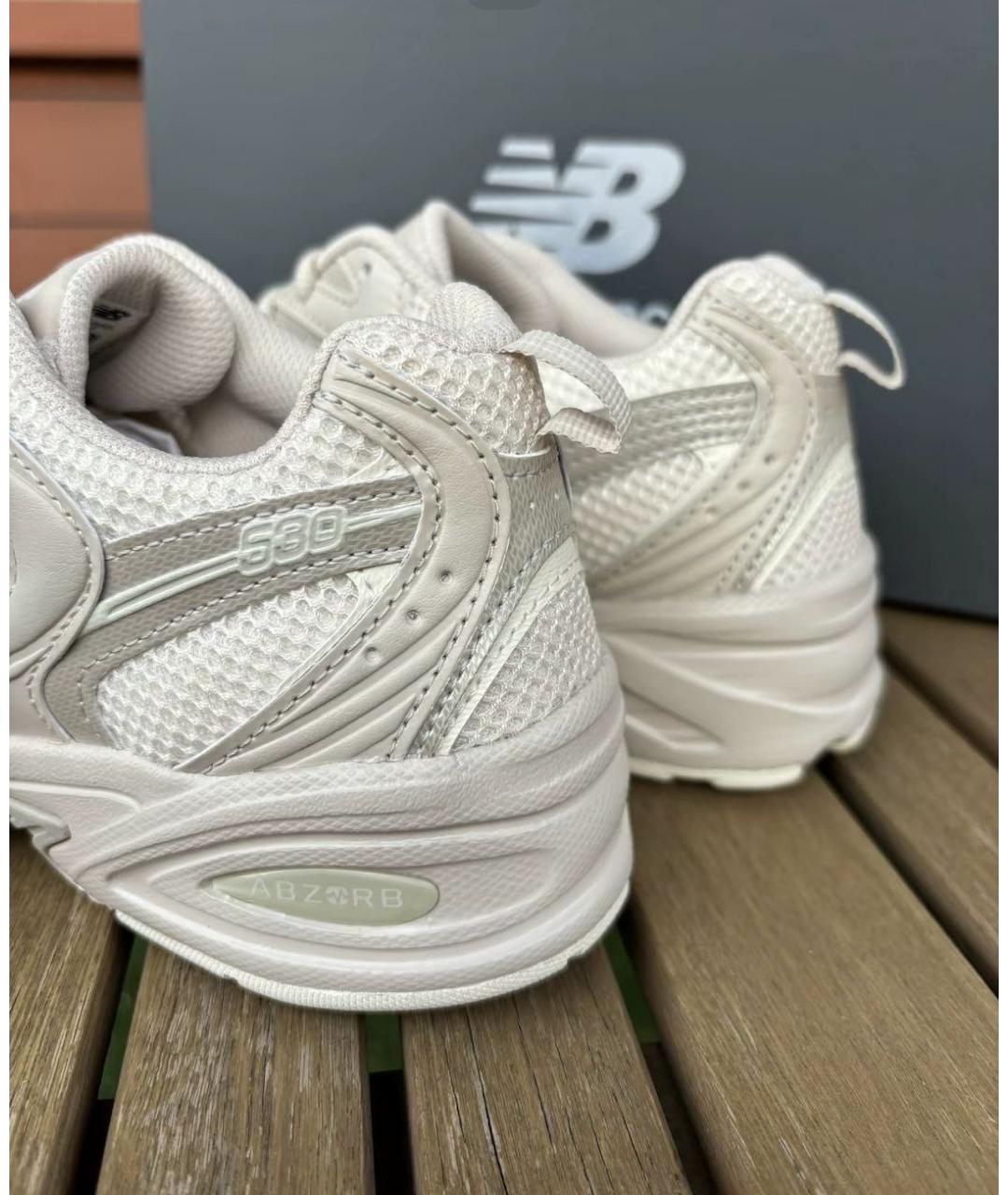 NEW BALANCE Бежевые текстильные низкие кроссовки / кеды, фото 7