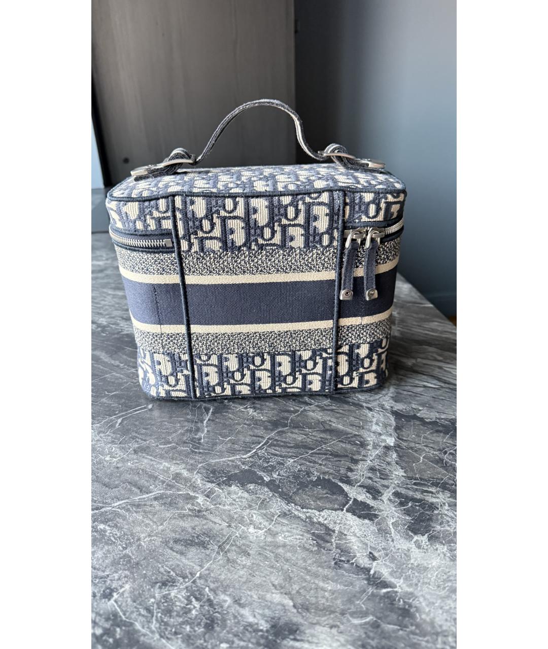 CHRISTIAN DIOR Синяя жаккардовая косметичка, фото 3