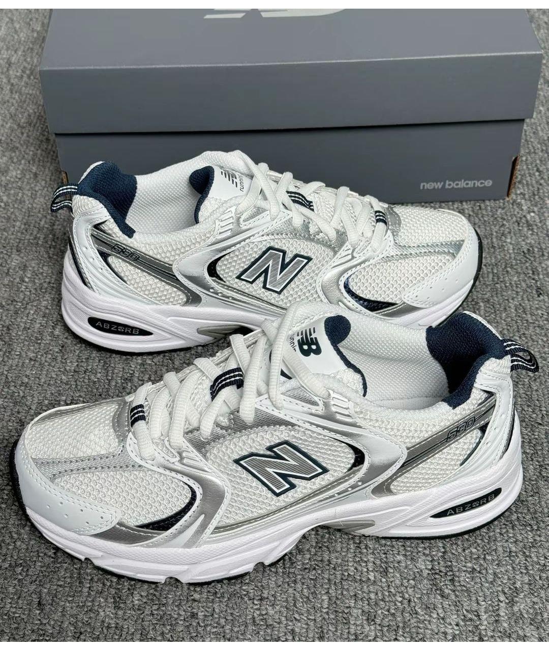 NEW BALANCE Серые текстильные низкие кроссовки / кеды, фото 3