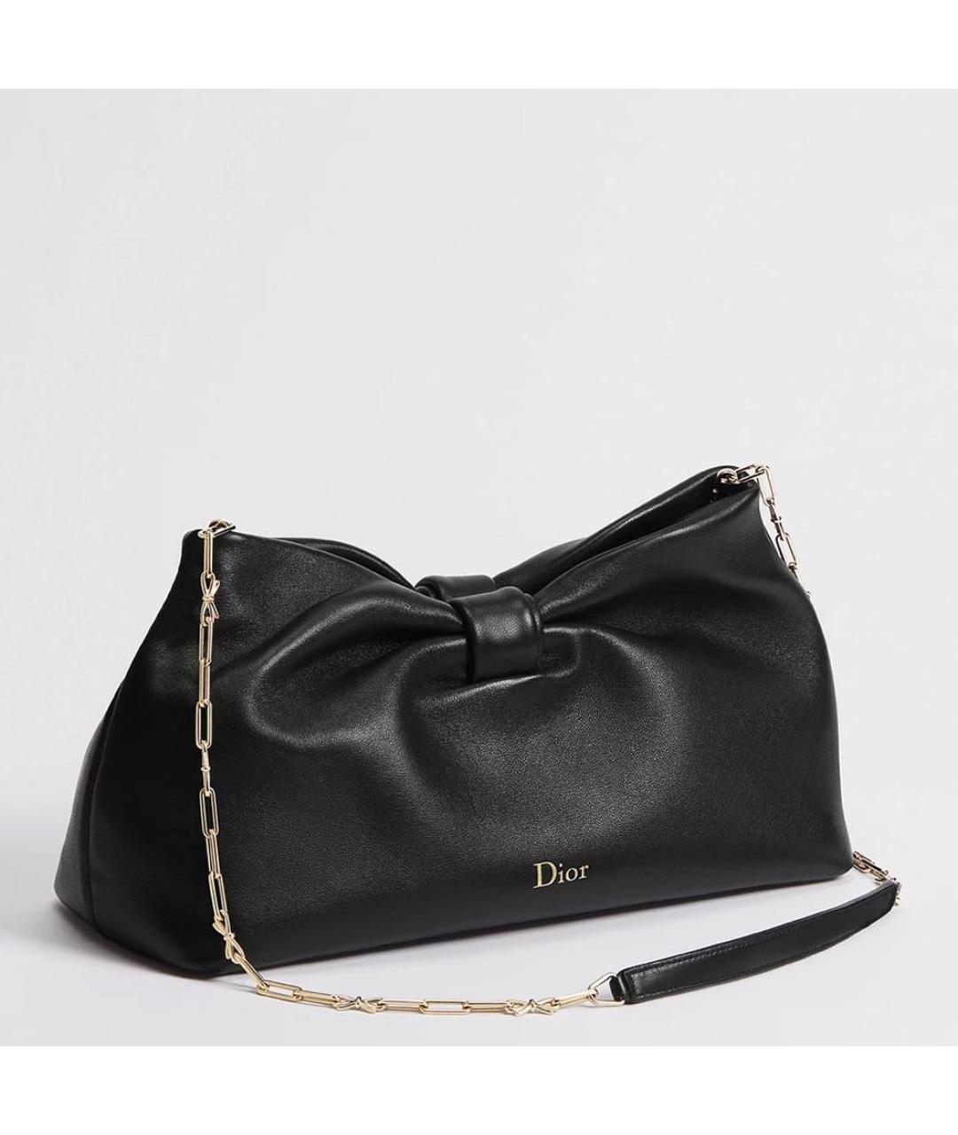 CHRISTIAN DIOR Черная кожаная сумка через плечо, фото 2
