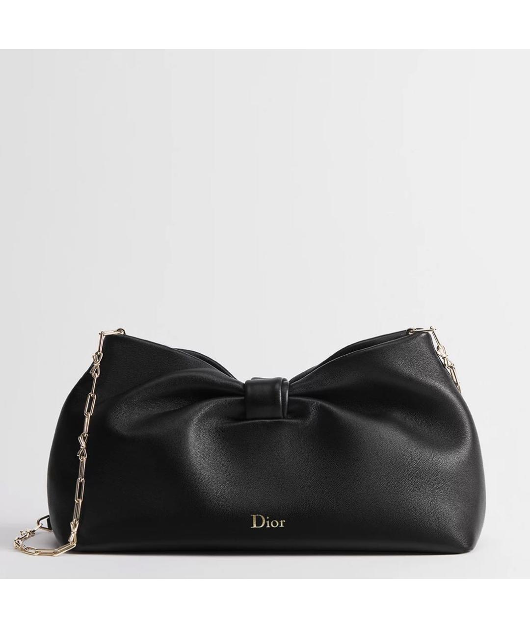 CHRISTIAN DIOR Черная кожаная сумка через плечо, фото 5