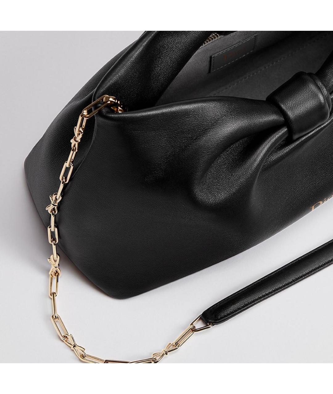 CHRISTIAN DIOR Черная кожаная сумка через плечо, фото 3