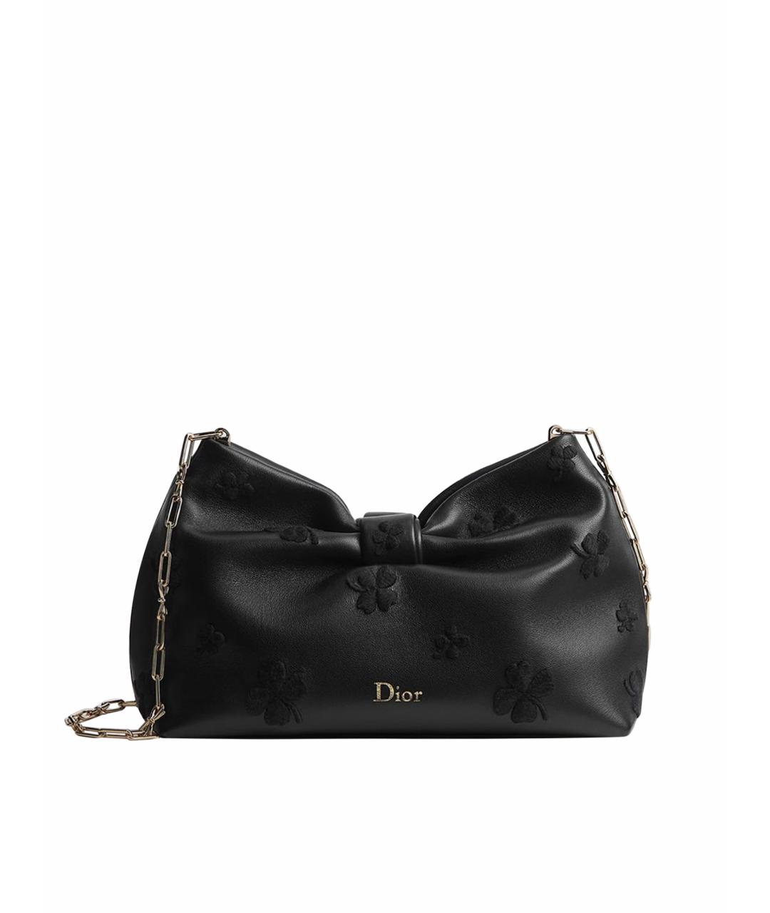 CHRISTIAN DIOR Черная кожаная сумка через плечо, фото 1
