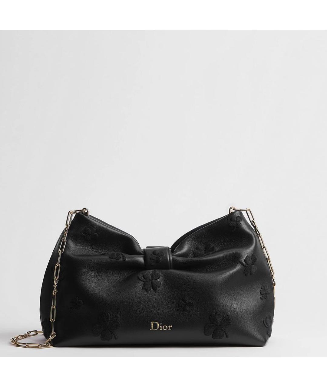 CHRISTIAN DIOR Черная кожаная сумка через плечо, фото 5