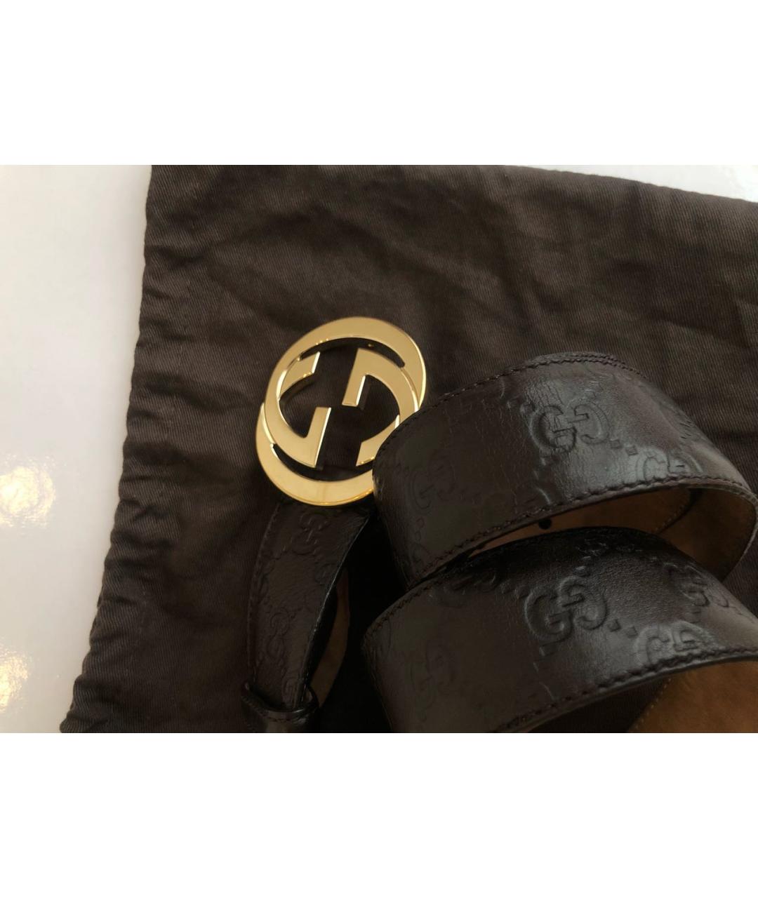 GUCCI Коричневый кожаный ремень, фото 4