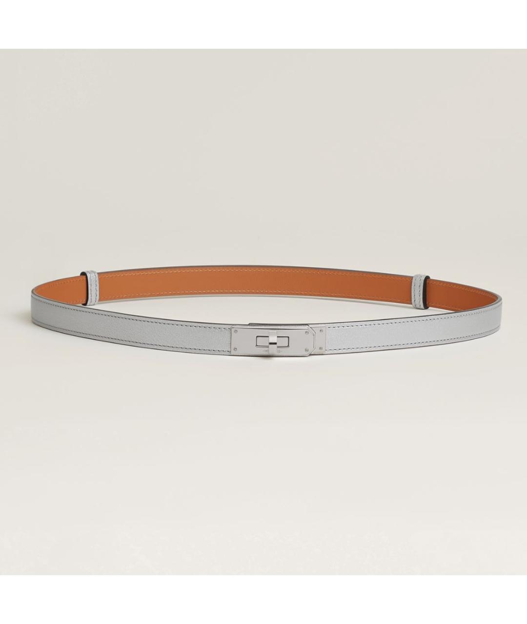 HERMES Серебрянный кожаный ремень, фото 5