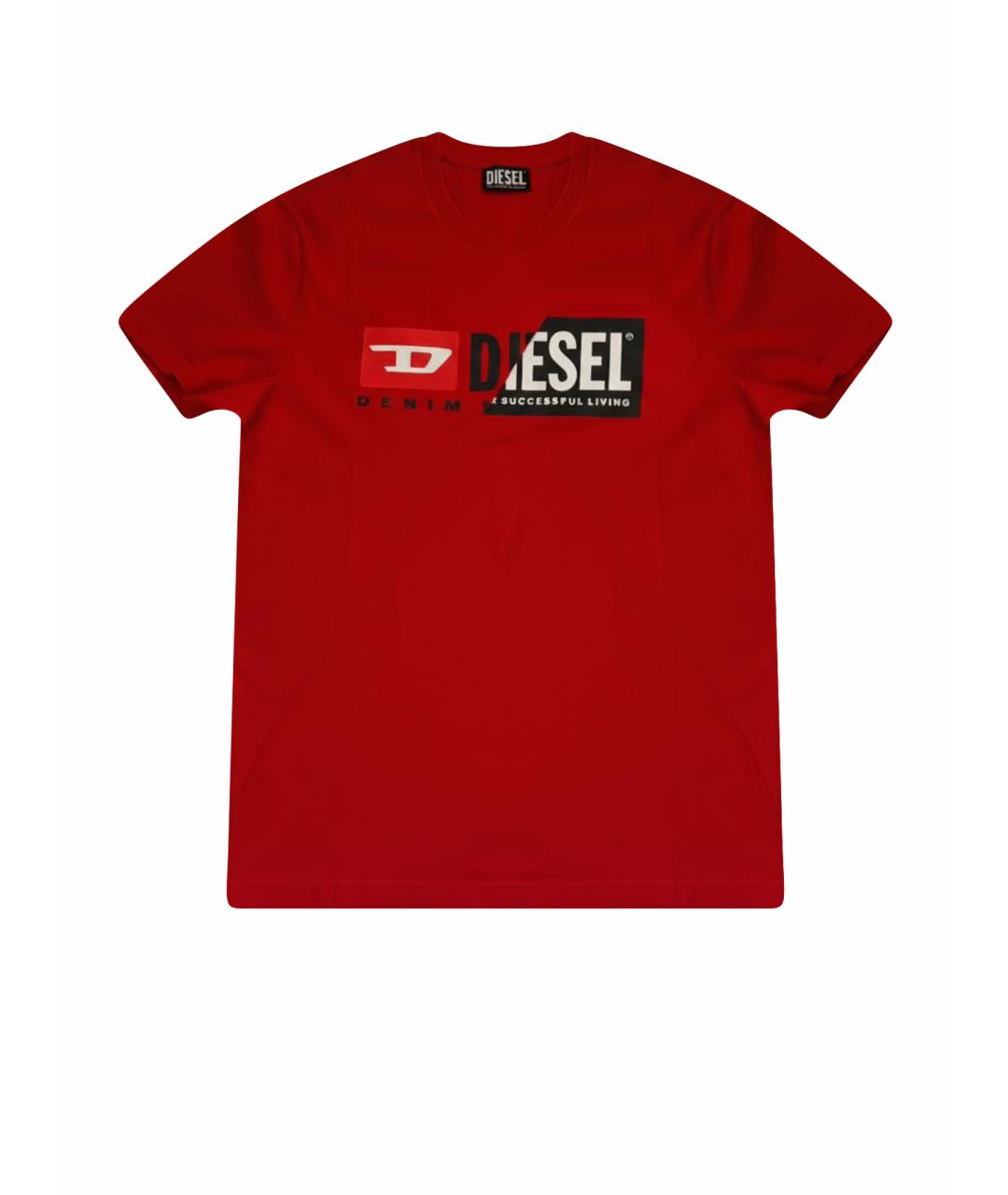 DIESEL Красная хлопковая футболка, фото 1