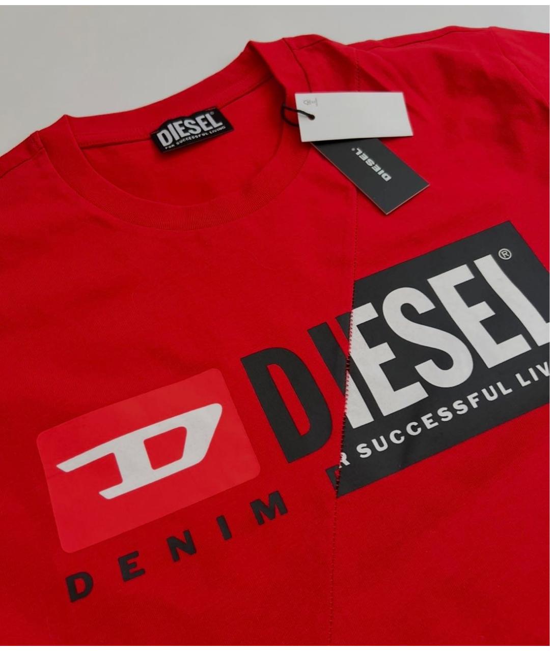 DIESEL Красная хлопковая футболка, фото 2