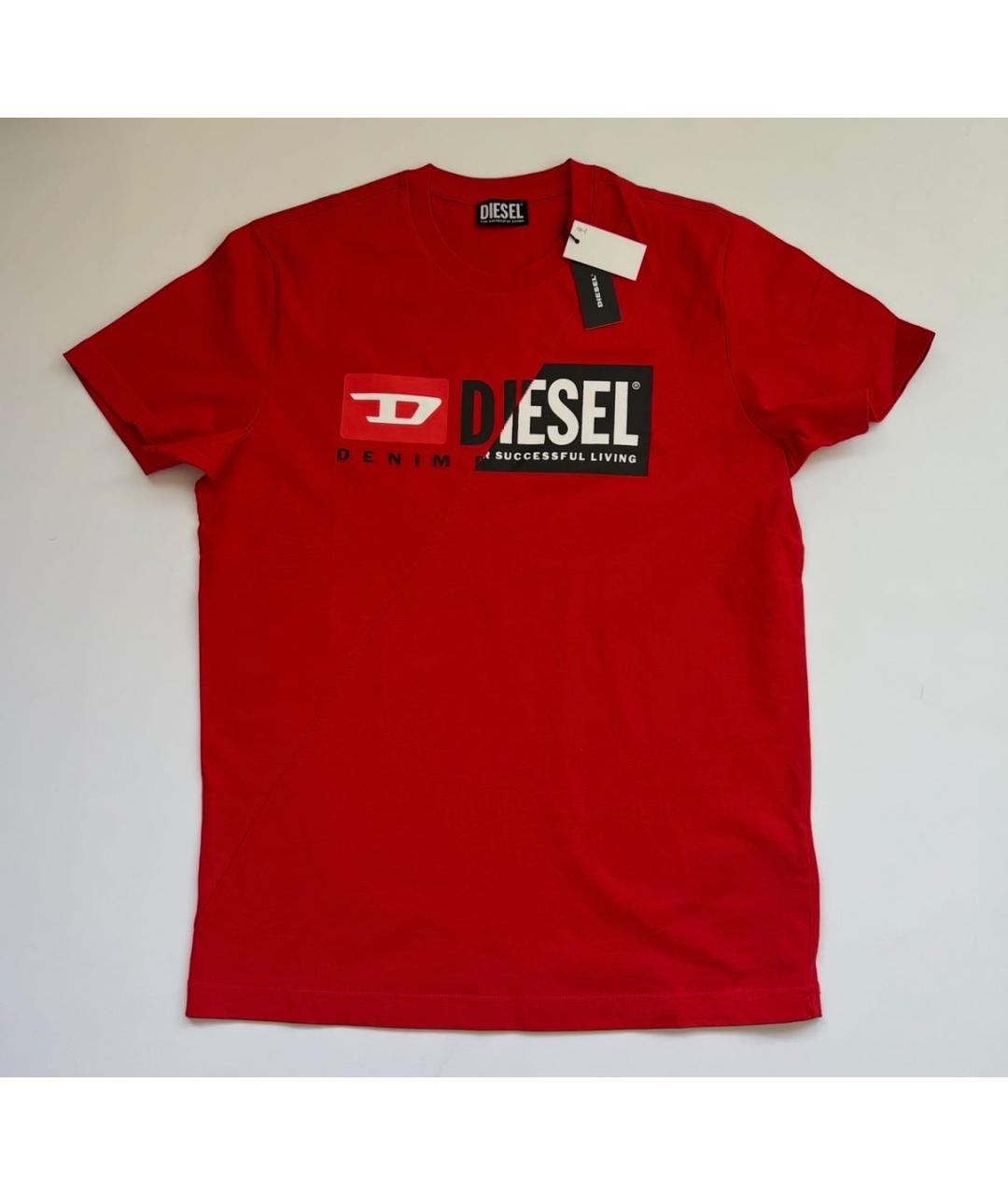 DIESEL Красная хлопковая футболка, фото 4