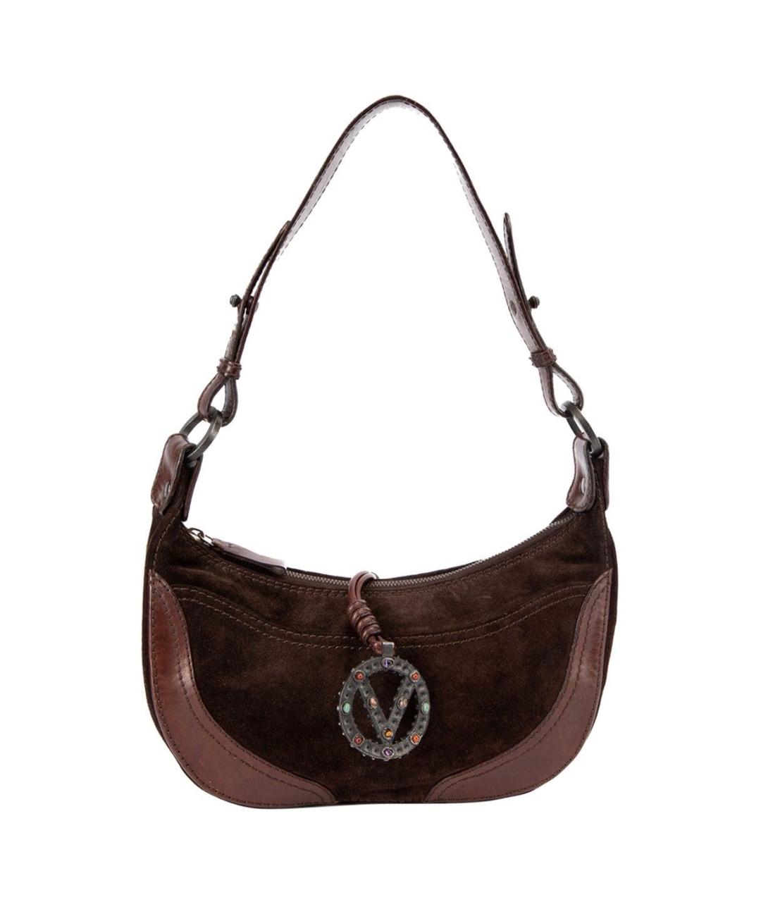 VALENTINO Коричневая кожаная сумка с короткими ручками, фото 9