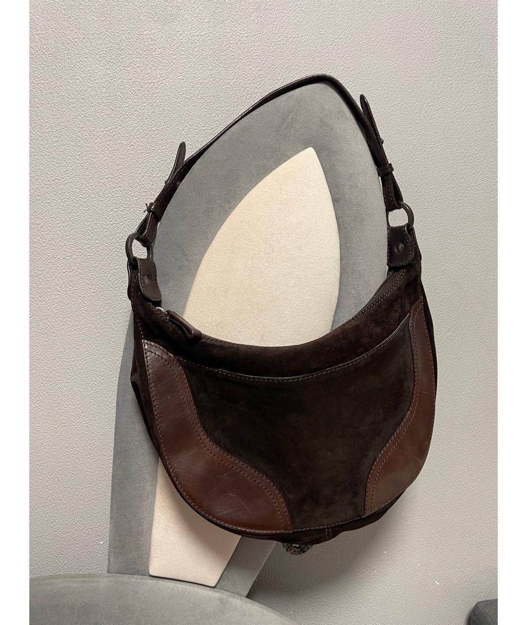 VALENTINO Коричневая кожаная сумка с короткими ручками, фото 3