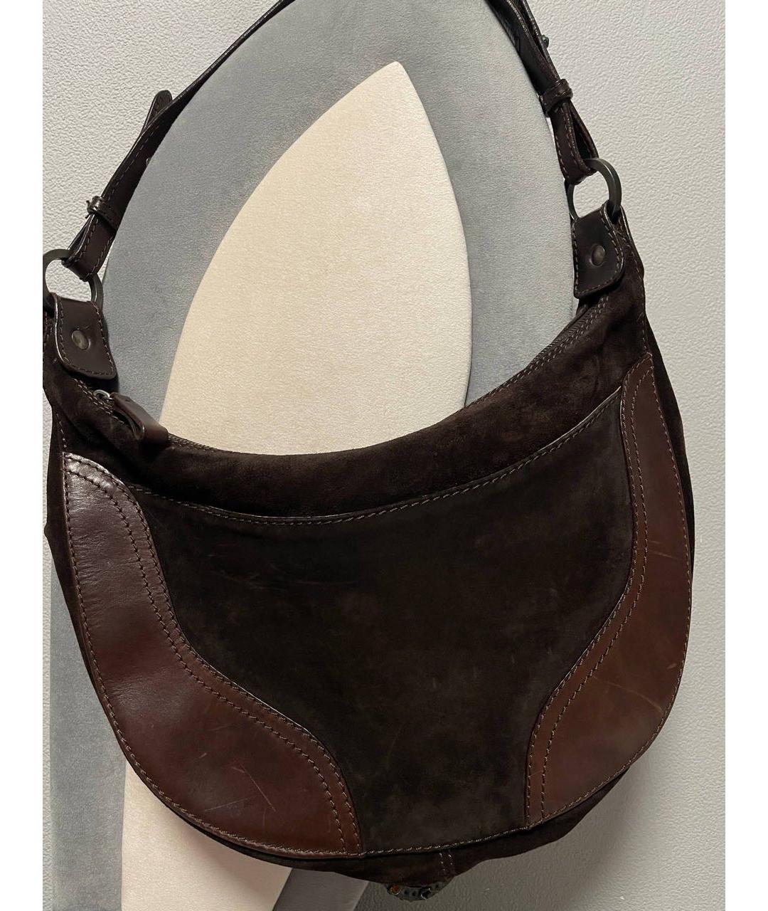 VALENTINO Коричневая кожаная сумка с короткими ручками, фото 8