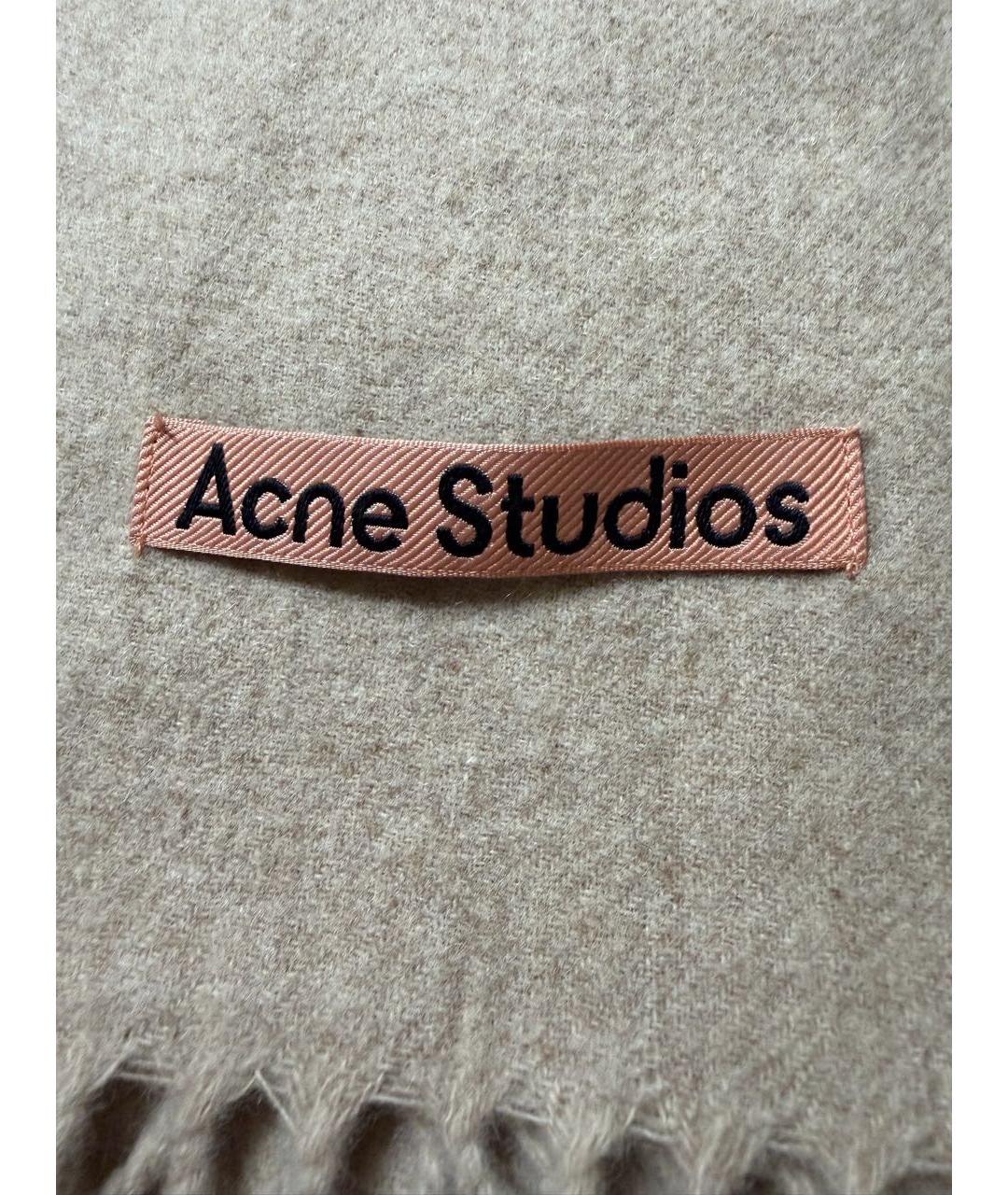 ACNE STUDIOS Бежевый шерстяной шарф, фото 3