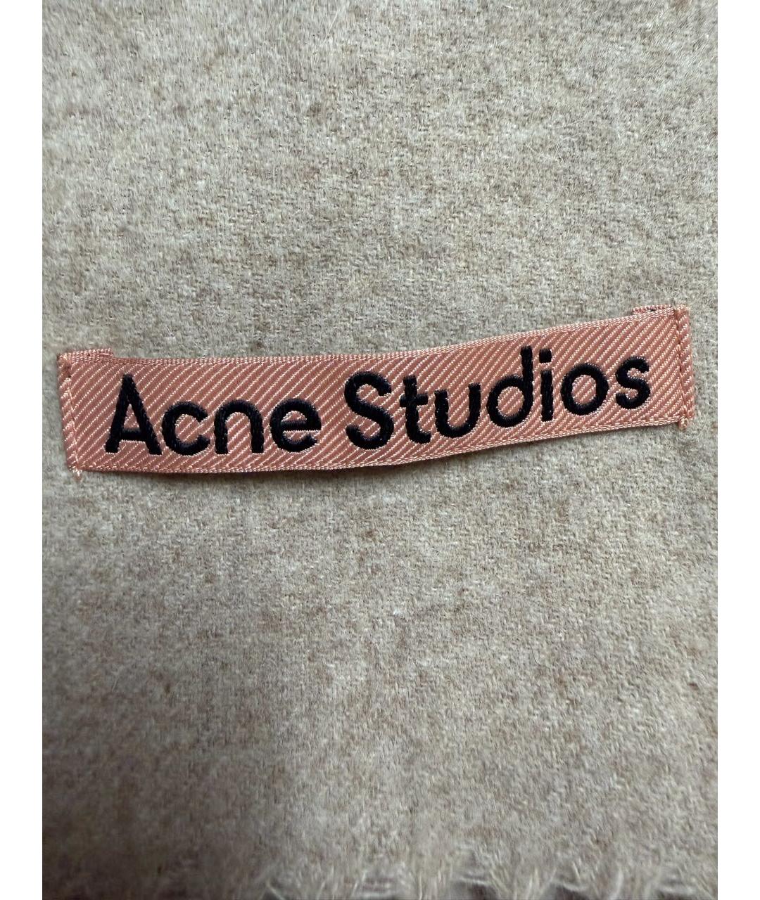 ACNE STUDIOS Бежевый шерстяной шарф, фото 5