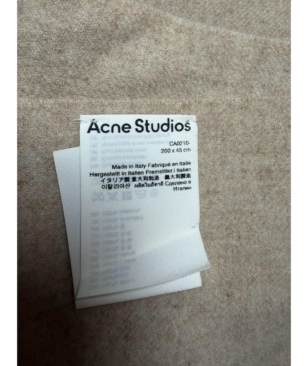 ACNE STUDIOS Бежевый шерстяной шарф, фото 6