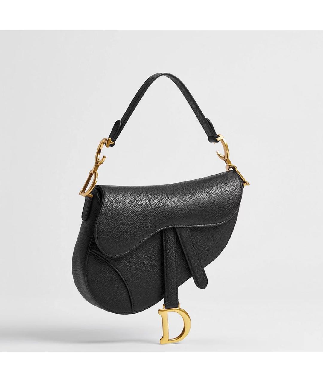 CHRISTIAN DIOR Черная кожаная сумка через плечо, фото 4
