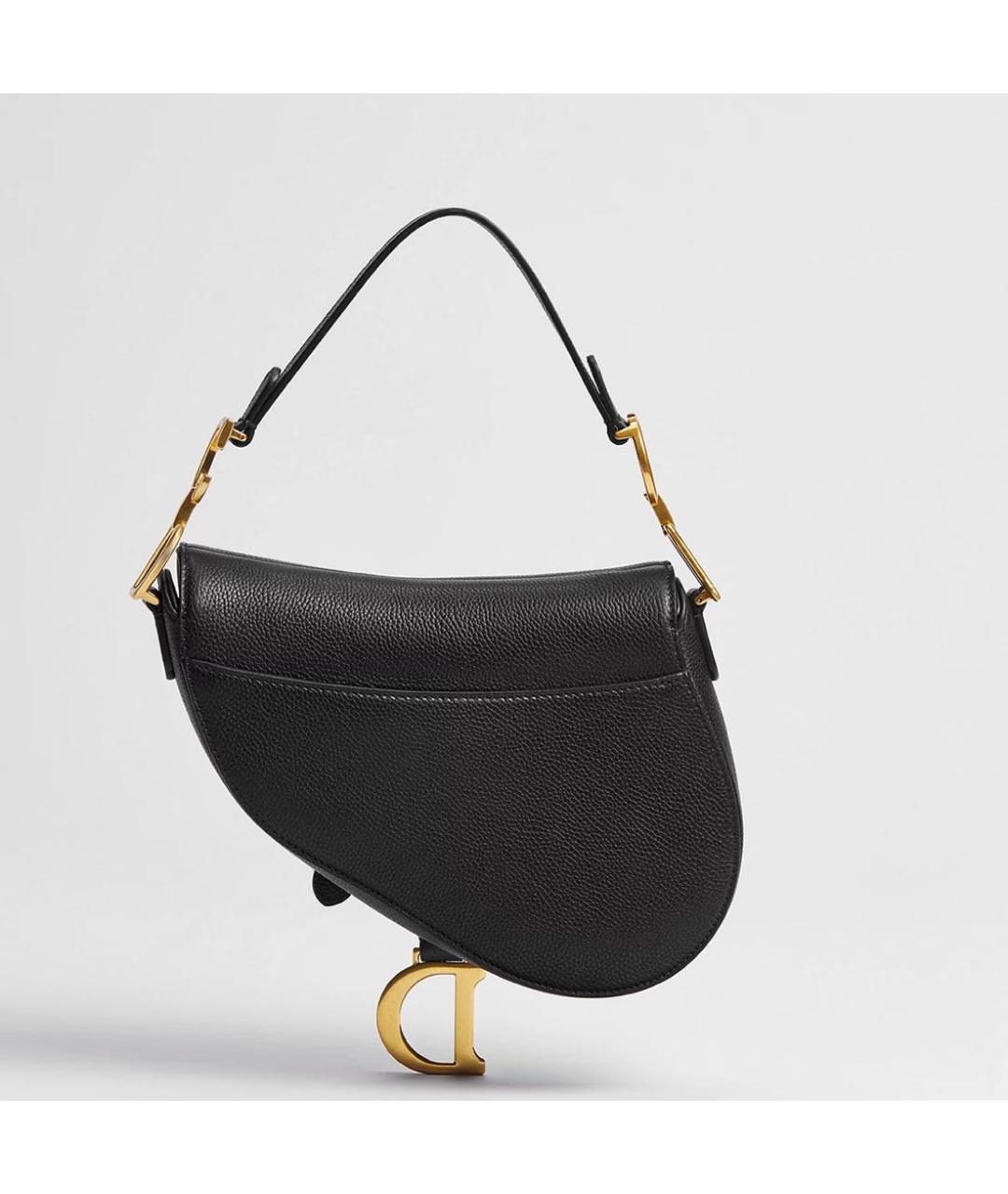 CHRISTIAN DIOR Черная кожаная сумка через плечо, фото 2